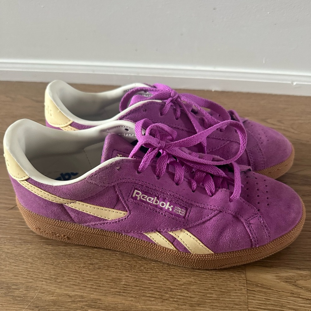 Purple Reebok sneakers